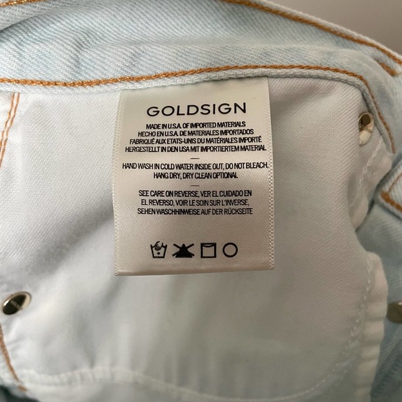 GOLDSIGN The Benefit High Rise Straight Leg Jeans Light Wash 29 - Picture 5 of 13